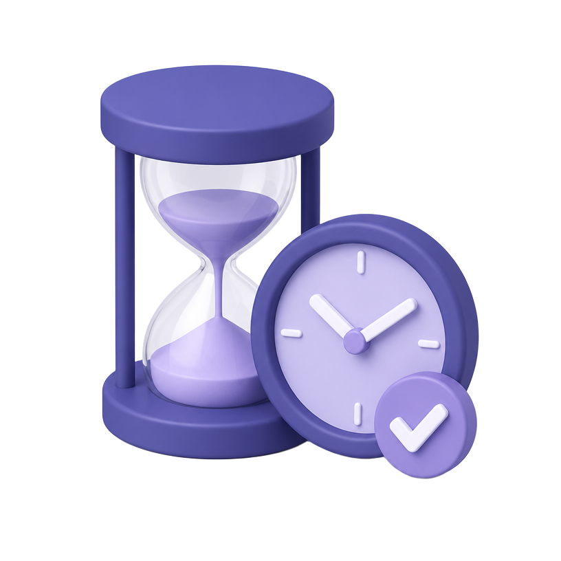 Sablier et horloge : temps récupéré